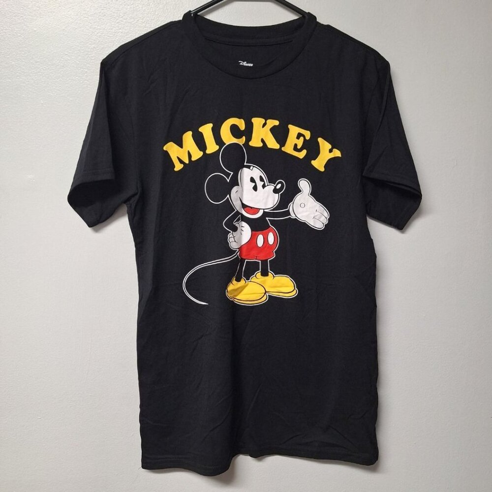 Disney‎ Mickey Mouse Tee Shirt Black Adult Medium Short Sleeve Pullover